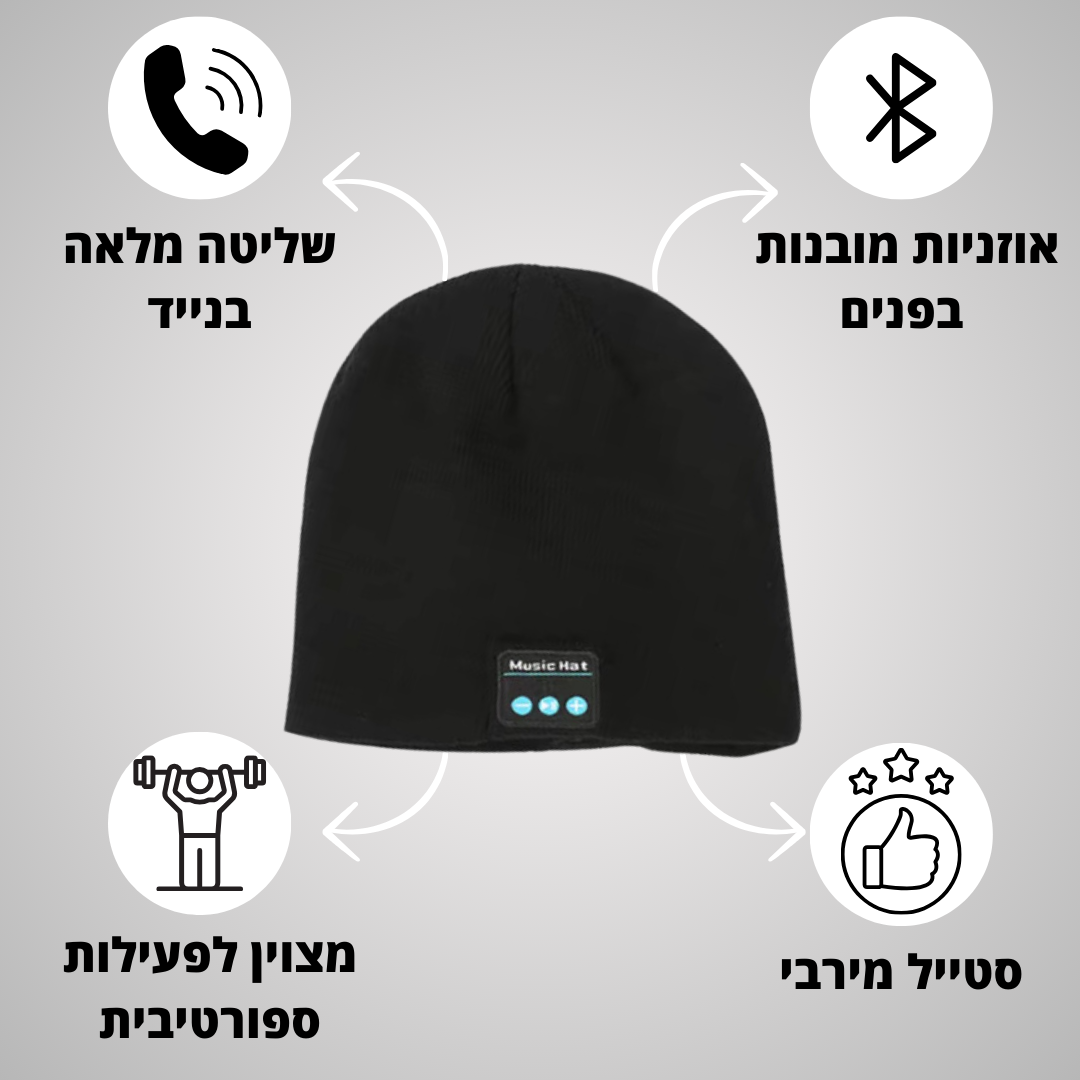 Heating beanie™ - כובע צמר עם אוזניות מובנות